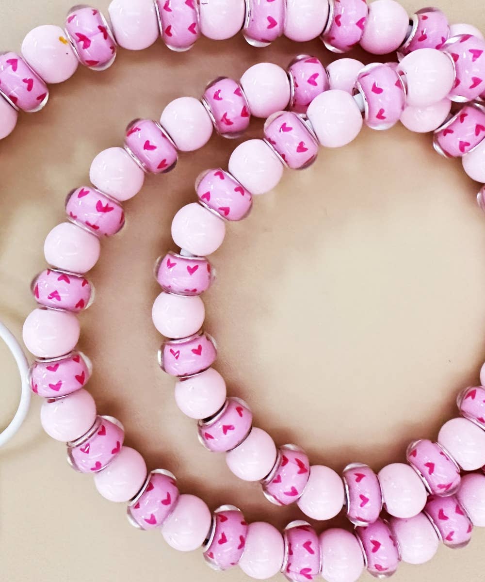 HEART BEADED PHONE CHARGING CABLE 2-IN-1