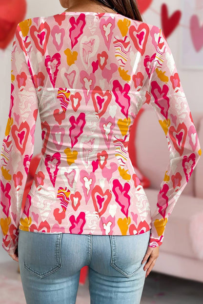 Valentine Heart Mesh Long Sleeve Top NEW | S-XL
