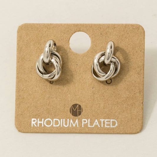 Metallic Knot Stud Earrings: S