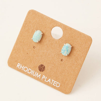 Gold Dipped Opal Stone Stud Earrings: G