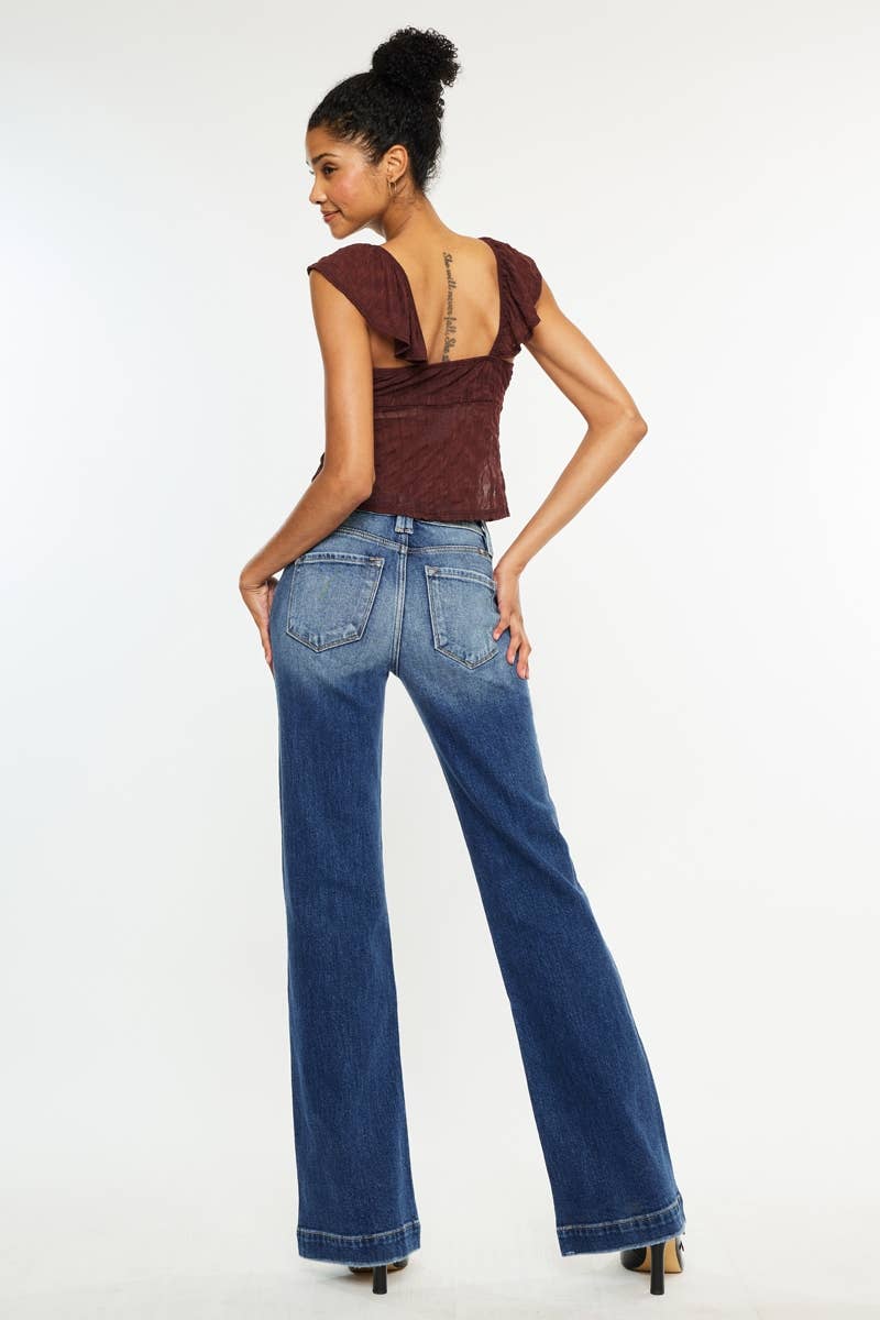 OPEN PACK HIGH RISE HOLLY FLARE JEANS-KC9289M: MEDIUM