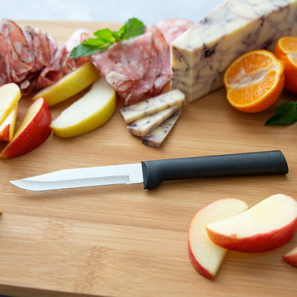 Black Serrated Regular Paring Knife