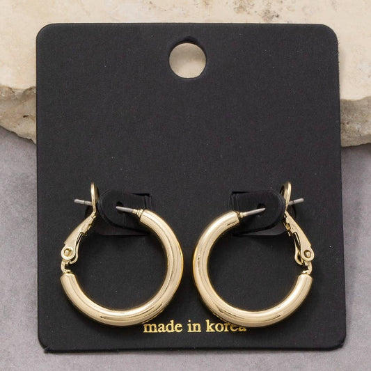 Small Latch Tube Hoop Earrings: G