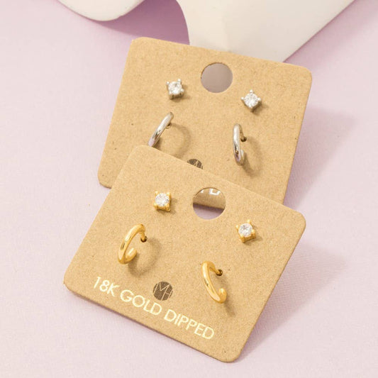 Mini Four Piece Post Stud Earrings: G