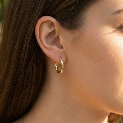 Small Latch Tube Hoop Earrings: G