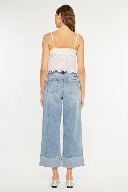 OPEN PACK 90'S CROPPED WIDE LEG JEANS-KC5523M: MEDIUM