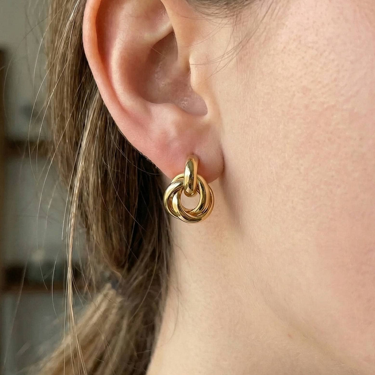 Metallic Knot Stud Earrings: G