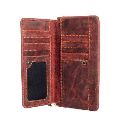 Western Fork Wallet in Russet Red