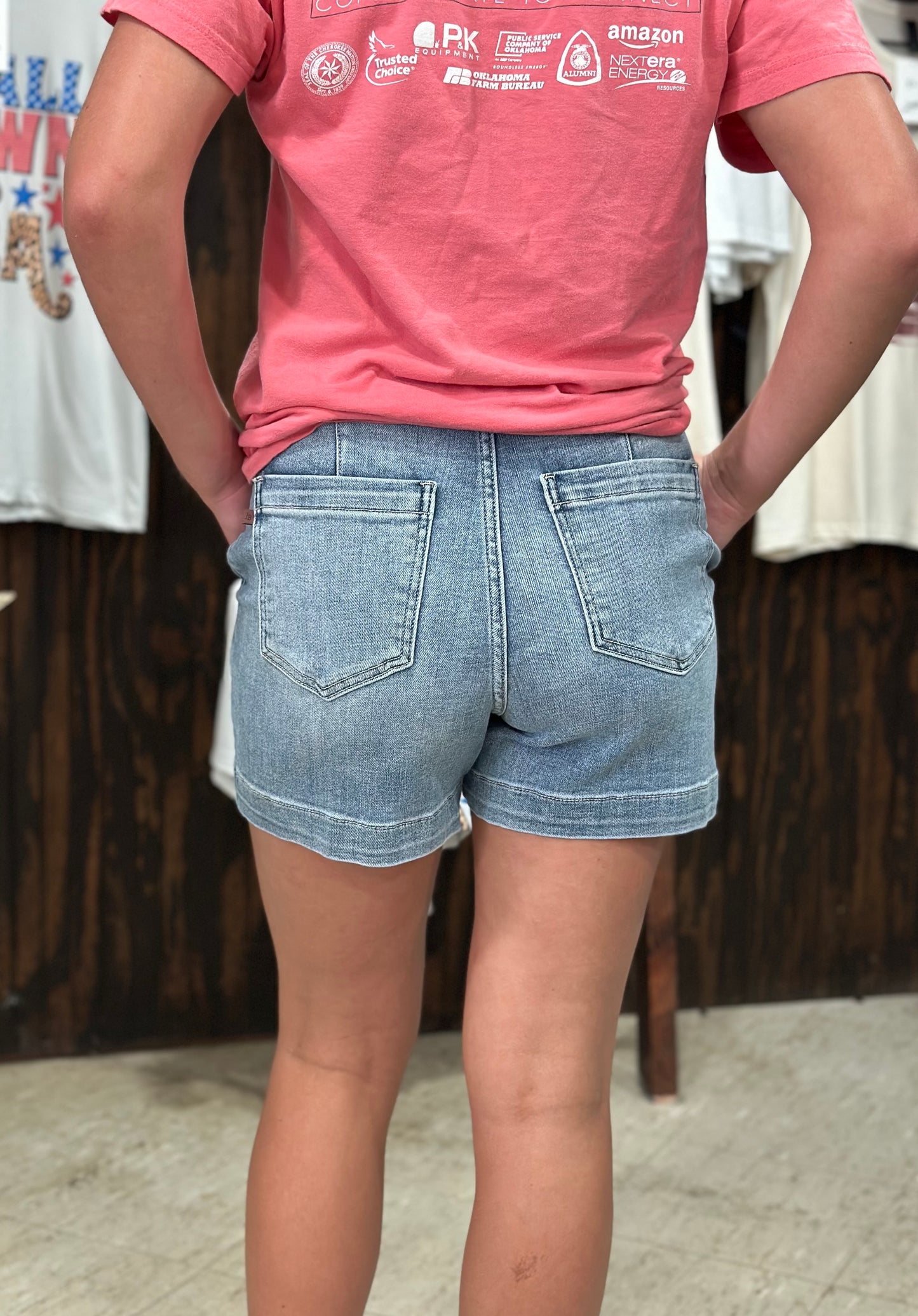 Judy Blue Mid Rise Trouser Denim Shorts