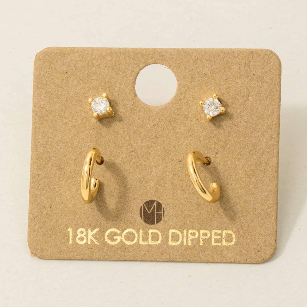 Mini Four Piece Post Stud Earrings: G