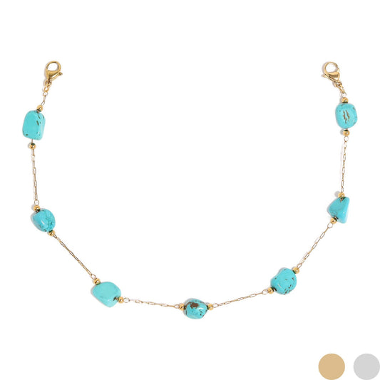 Trucker Hat Chain: Turquoise Stone Chain: Stainless