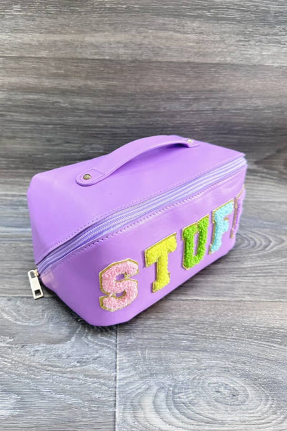 PU MAKEUP BAG WITH STUFF : Purple