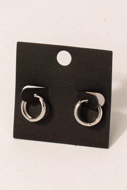 Gold Dipped Mini Hoop Huggie Earrings: G