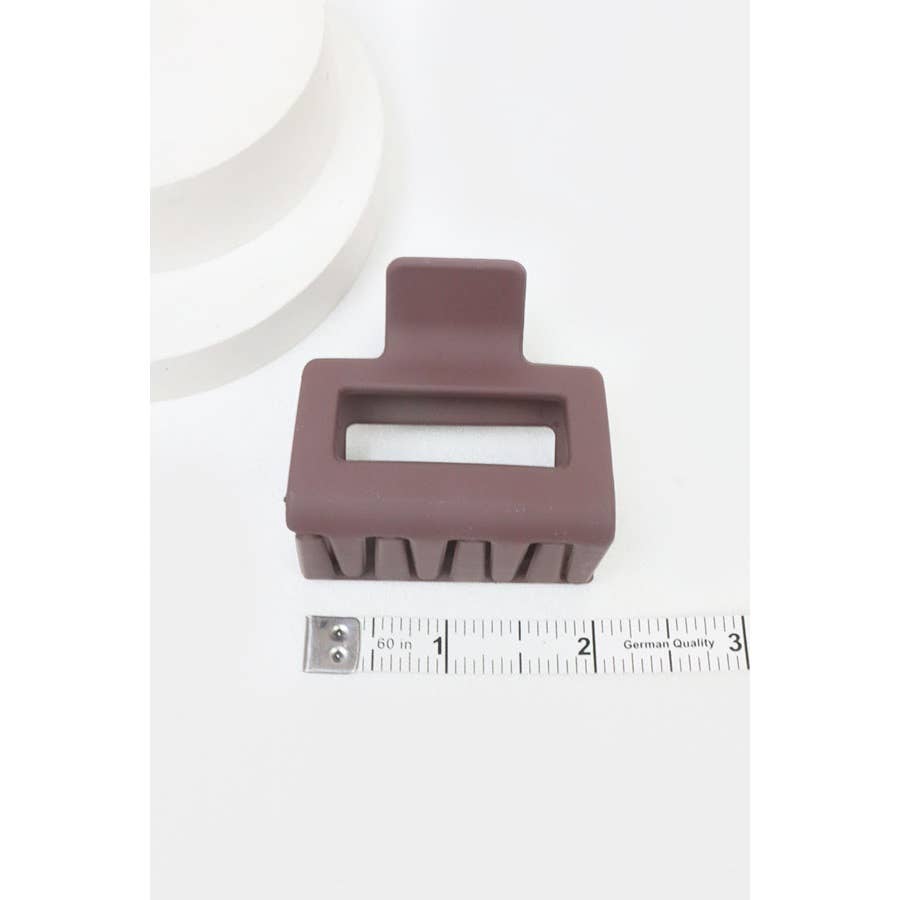 Matte Color Rectangle Medium Hair Clip: MIX COLOR