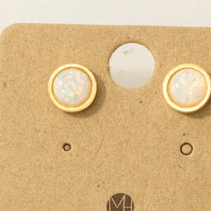 Circular Opal Stud Earrings: S