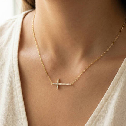 Cross Jewel Pendant Necklace: R