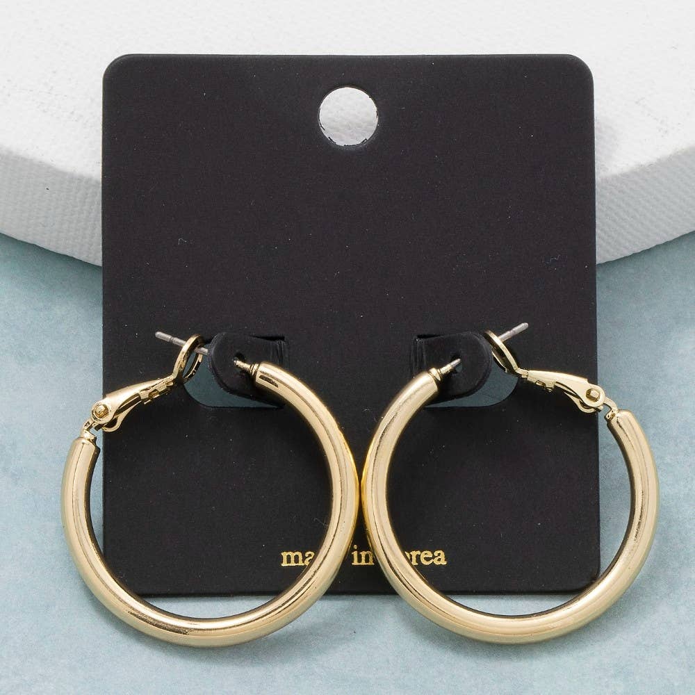 Classic Latch Tube Hoop Earrings: G