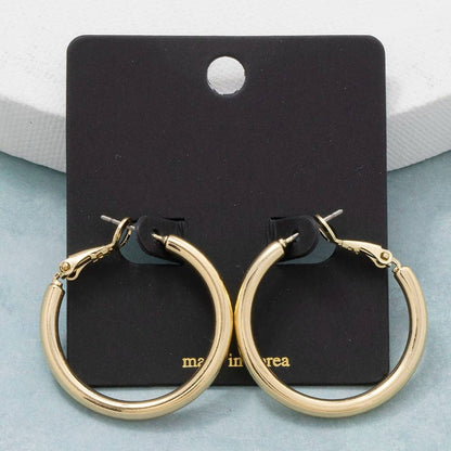 Classic Latch Tube Hoop Earrings: G