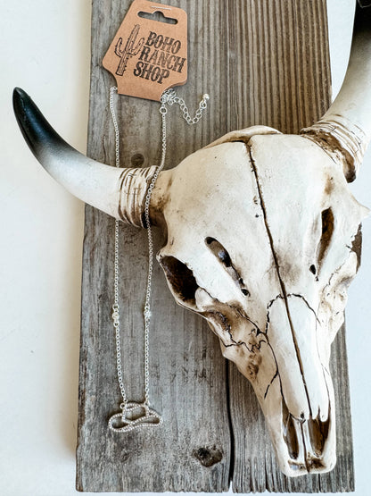 Western Dainty Silver gold Necklace - cowboy boots hat bow: COWBOY HAT - GOLD