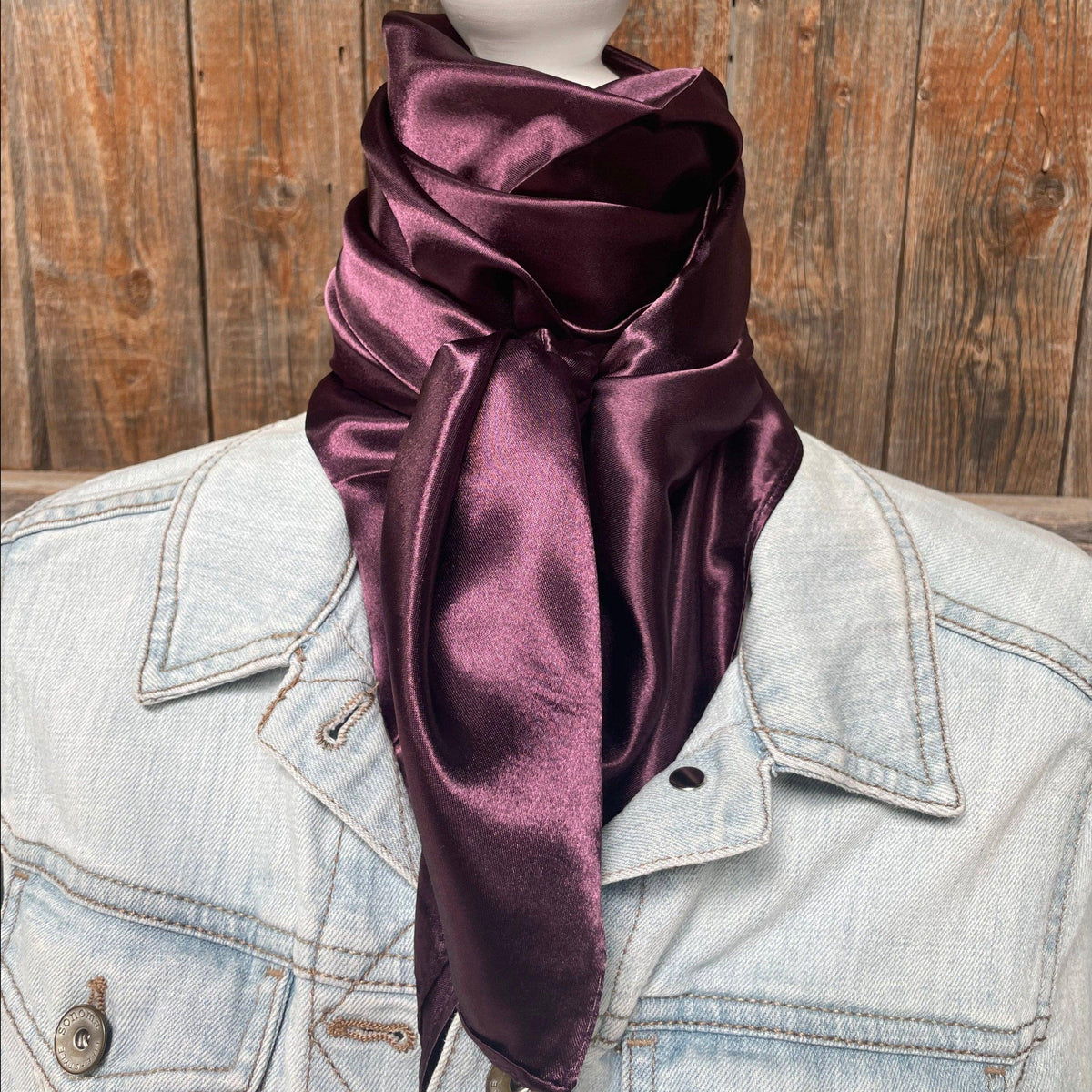 35X35" Solid Plum  Wild Rag - Western Scarf