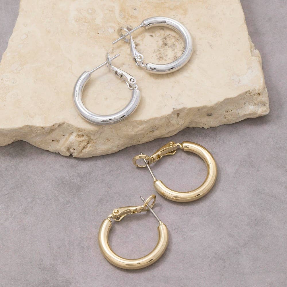 Small Latch Tube Hoop Earrings: G