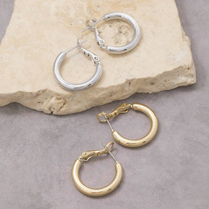 Small Latch Tube Hoop Earrings: G