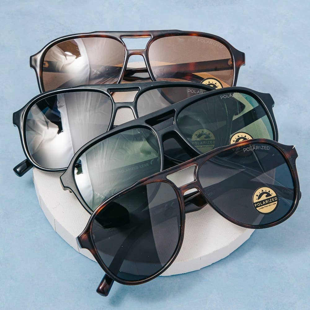 Oversized Polarized Aviator Sunglasses Set: ASSORTED