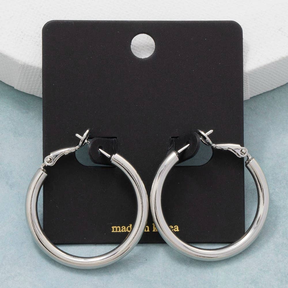 Classic Latch Tube Hoop Earrings: S