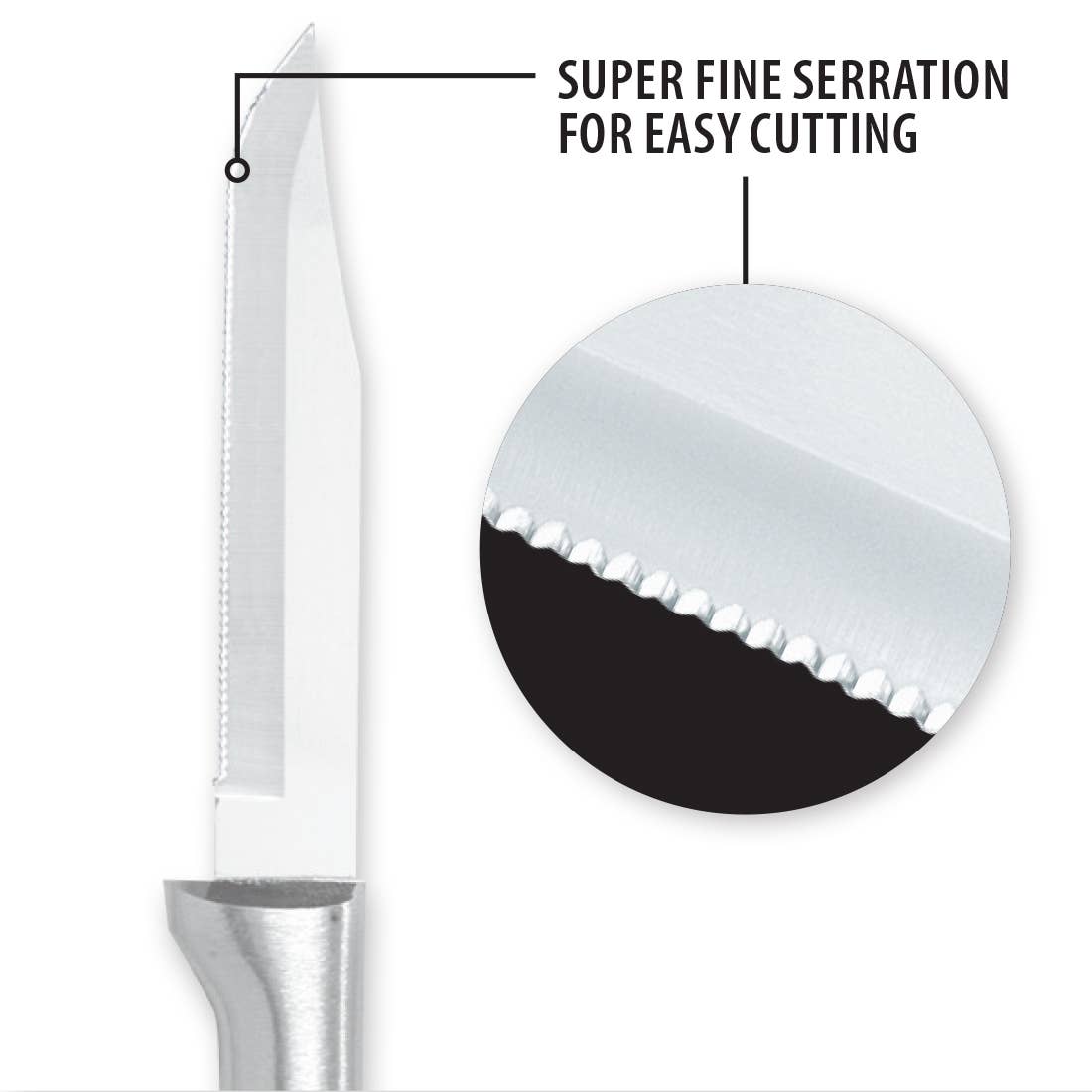 Silver Serrated Regular Paring Knife