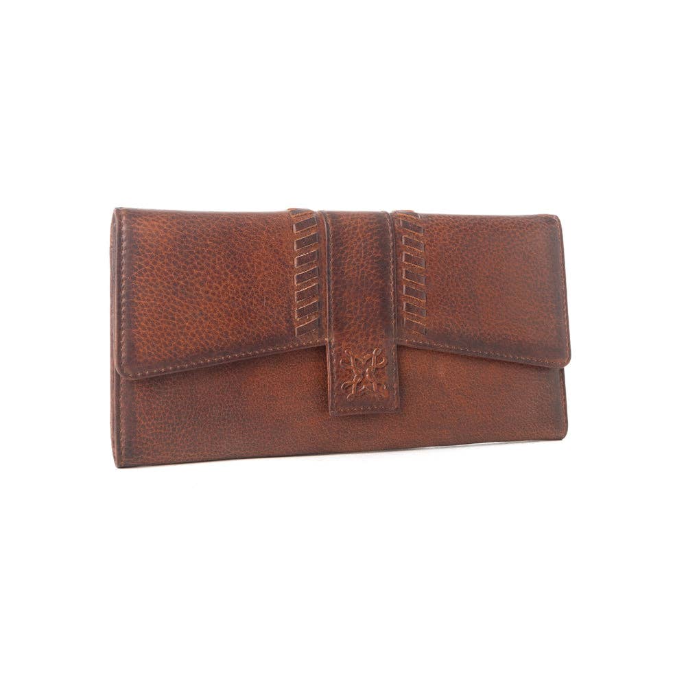 Myra Zidana Santa Fe Woven Veg Tanned Leather Wallet in Dusky Bronze: Dusky Bronze