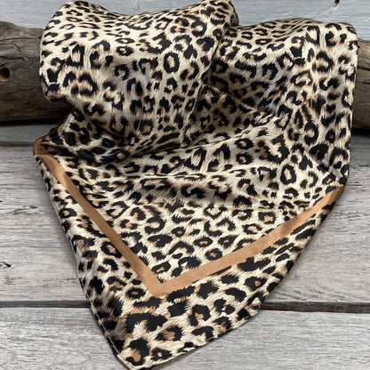 Tan Leopard Wild Rag - Western Scarf