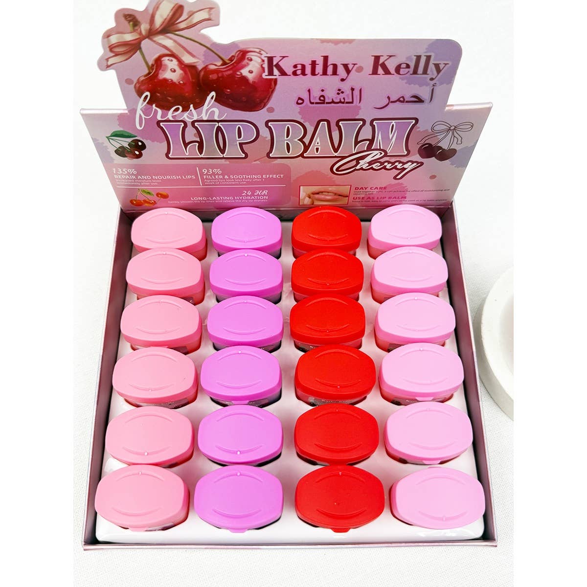 Moisturizing Fresh Cherry Lip Balm: MIX COLOR / ONE(24)
