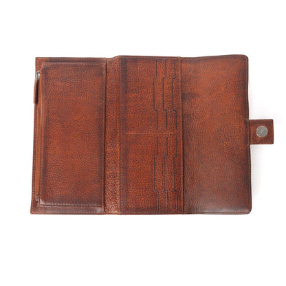 Myra Zidana Santa Fe Woven Veg Tanned Leather Wallet in Dusky Bronze: Dusky Bronze
