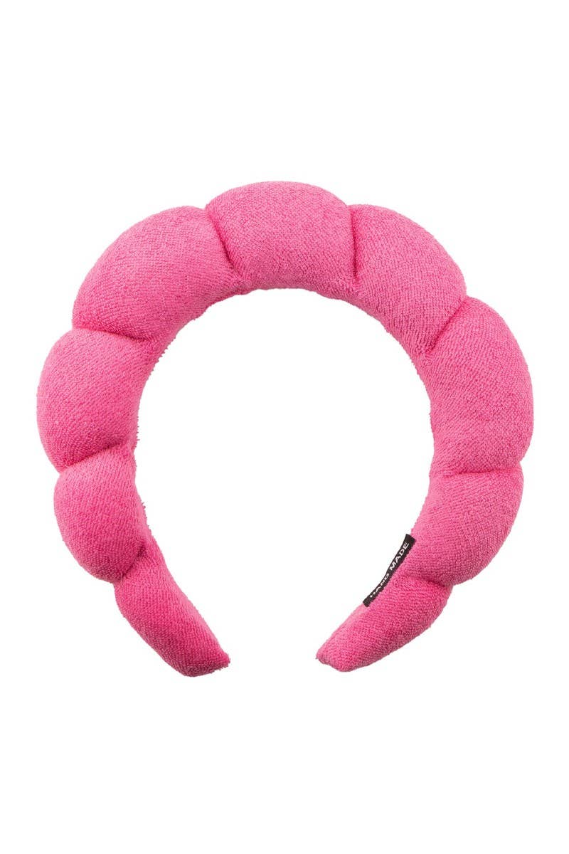 CALA 69137 Hot Pink Spa Headband & Wristband Set - 6 pc