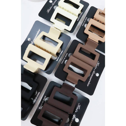 Neutral Tone Matte Rectangle Medium Hair Clip: MIX COLOR