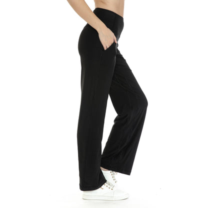 Wide Leg Activewear Pants: P533 Black Camo