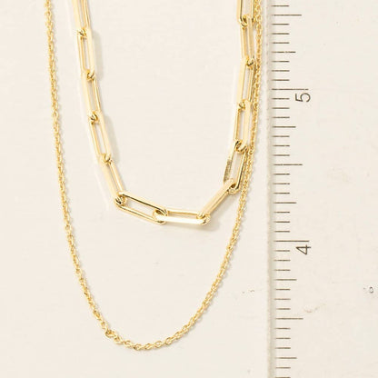Double Chain Layered Necklace: G