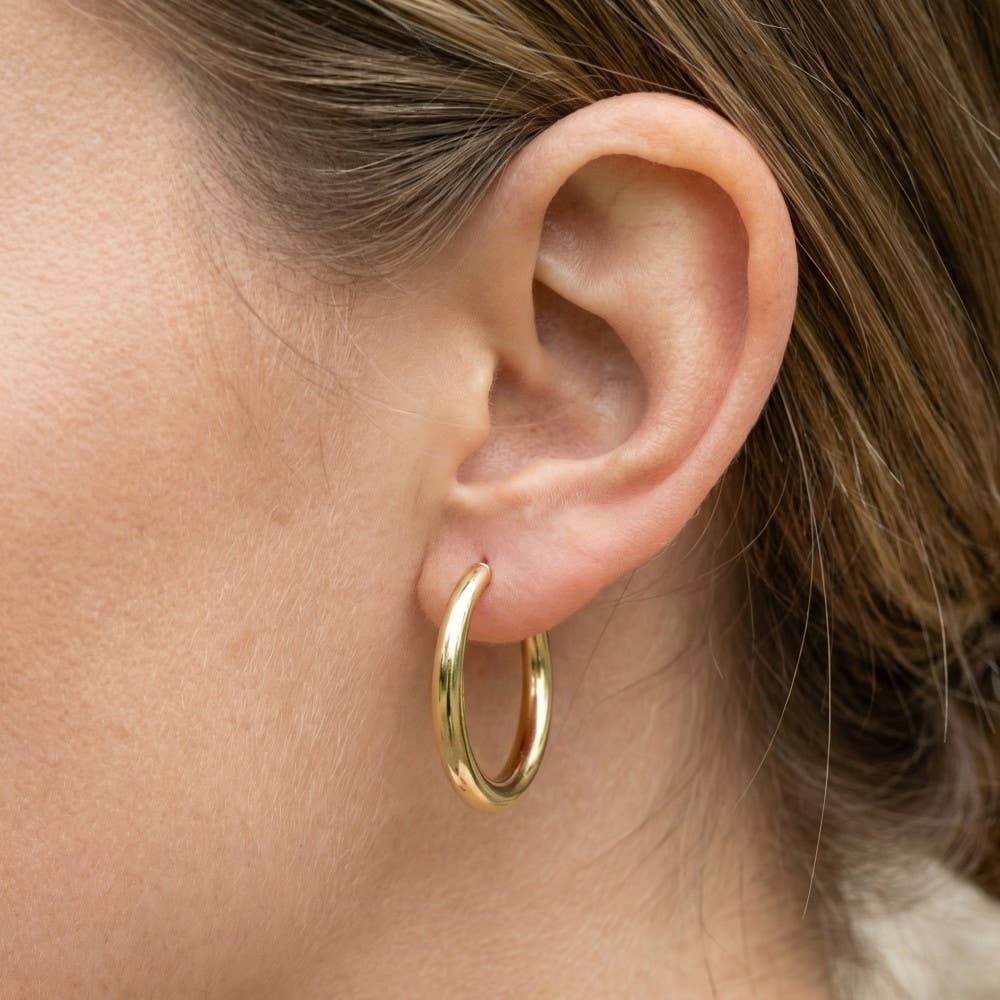 Classic Latch Tube Hoop Earrings: S