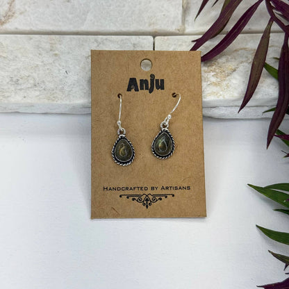 Handcrafted Semiprecious Small Stone Earrings - Labradorite