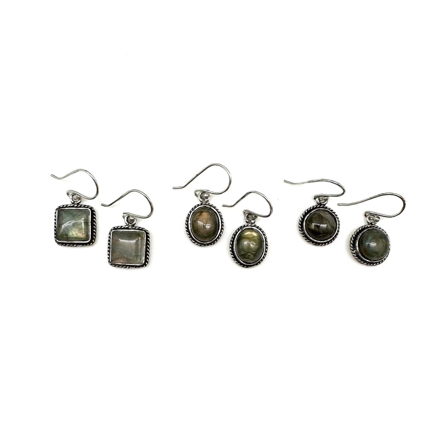 Handcrafted Semiprecious Small Stone Earrings - Labradorite