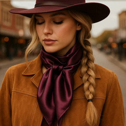 35X35" Solid Plum  Wild Rag - Western Scarf