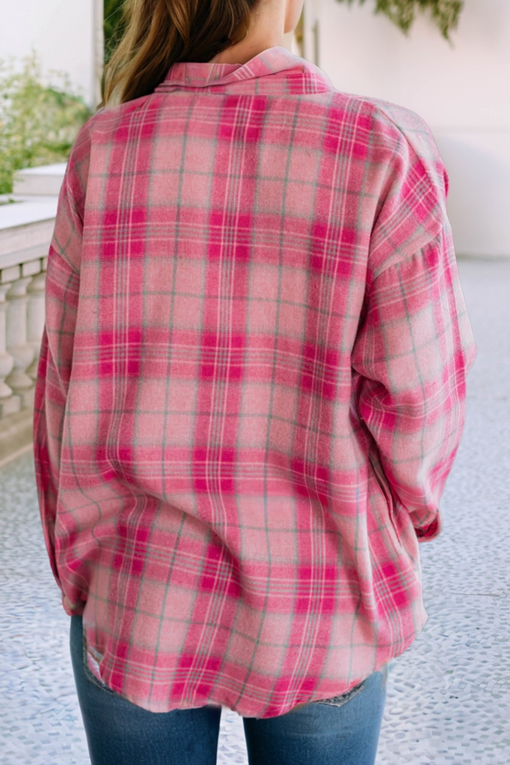 LDC Plaid Shift Shirtcolla Shirts: Sachet Pink