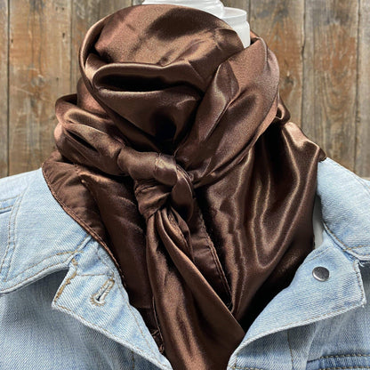 35X35"  Solid Brown  Wild Rag - Western Scarf