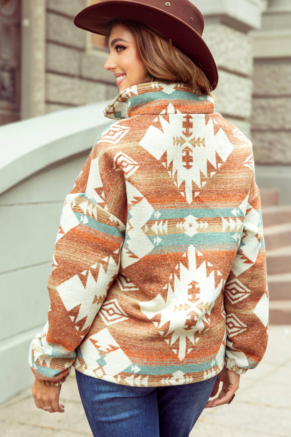 Quarter Zip Western Sweatshirt
